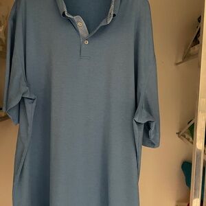 Peter Millar Light Blue Polo Golf shirt with Patterned Collar suzecXXL